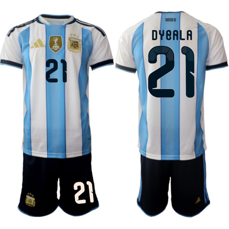 Men Argentina Long sleeve home 0133 style 2026 World Cup Soccer jersey